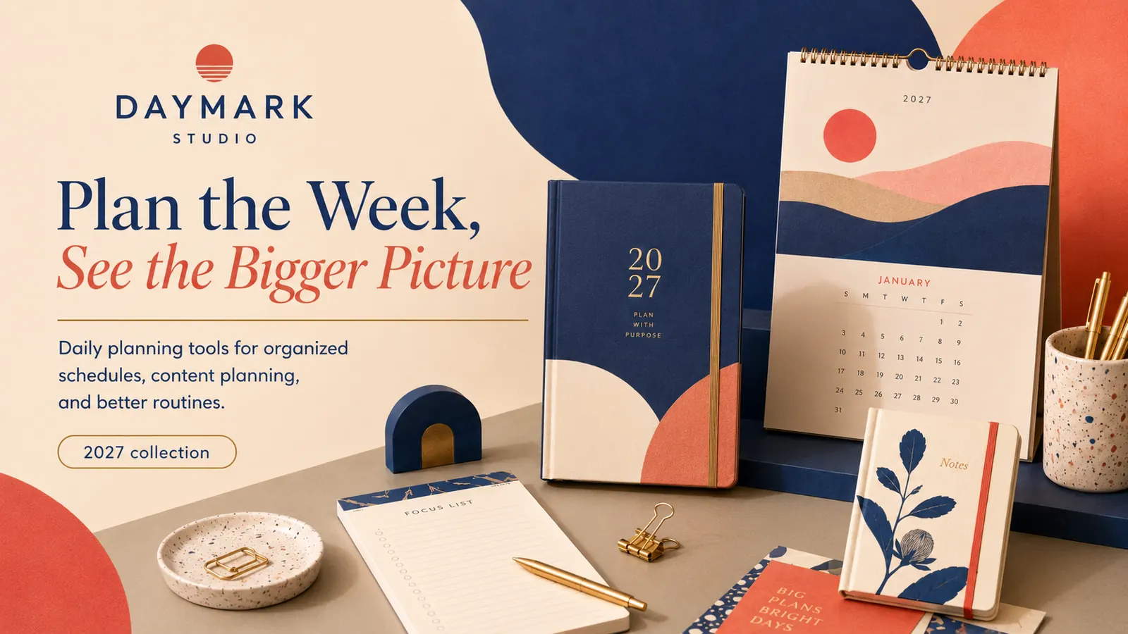 Daymark Studio — Plan the Week, See the Bigger Picture social graphic